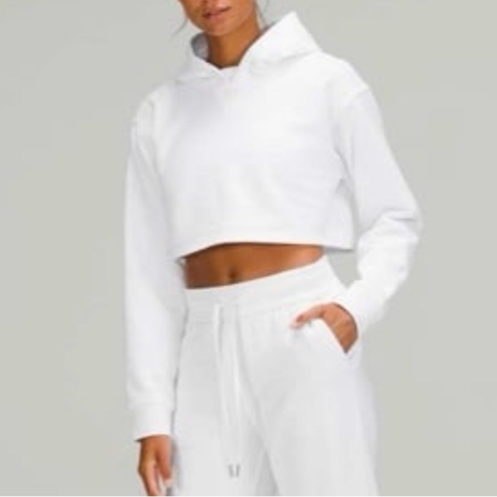 LULULEMON white crop hoodie